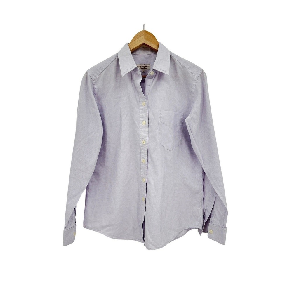 Sarah‎ Alexandra Lavender 100% Cotton Button Down Shirt Womens 10